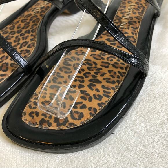 Enzo Angiolini black strappy slip on flat sandals size 7.5 M - Picture 2 of 16